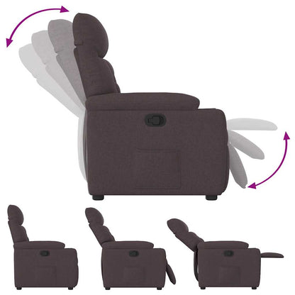 Poltrona Reclinabile Marrone Scuro in Tessuto - homemem39