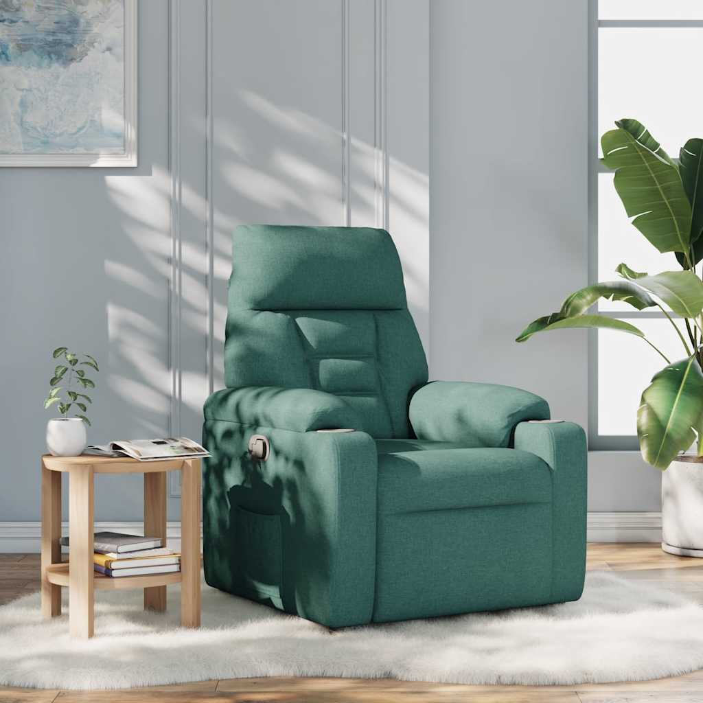Poltrona Reclinabile in Tessuto Verde Scuro - homemem39