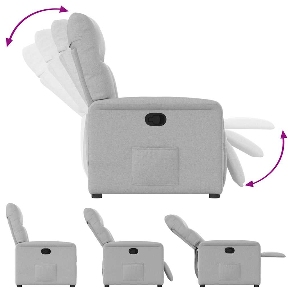 Poltrona Reclinabile in Tessuto Grigio Nuvola - homemem39