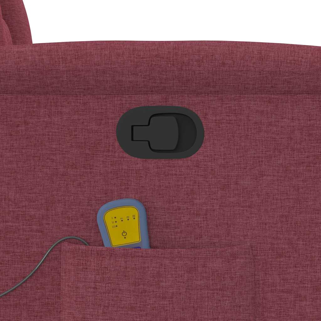 Poltrona Massaggiante Reclinabile Rosso Vino in Tessuto - homemem39