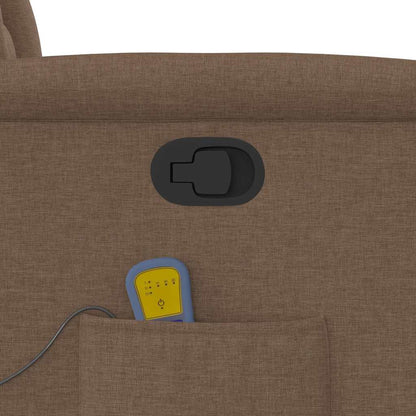 Poltrona Massaggiante Reclinabile Marrone in Tessuto - homemem39