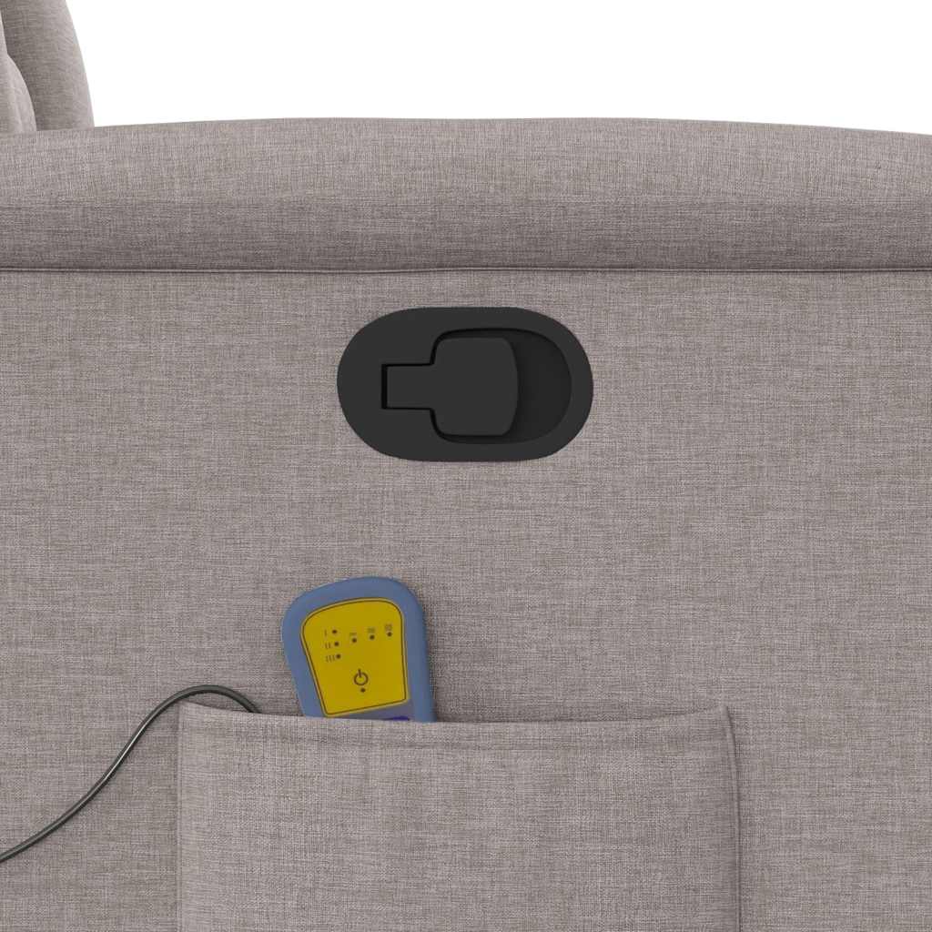 Poltrona Massaggiante Reclinabile Tortora in Tessuto - homemem39