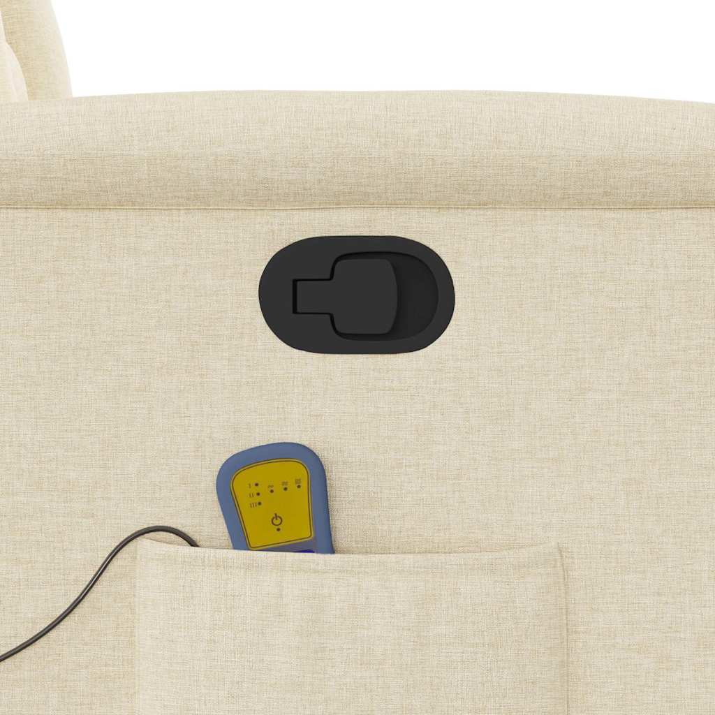 Poltrona Massaggiante Reclinabile Crema in Tessuto - homemem39