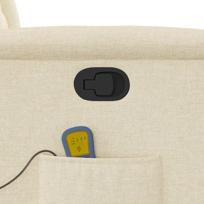 Poltrona Massaggiante Reclinabile Crema in Tessuto - homemem39