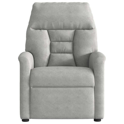 Poltrona Reclinabile Grigio Chiaro in Tessuto di Microfibra - homemem39