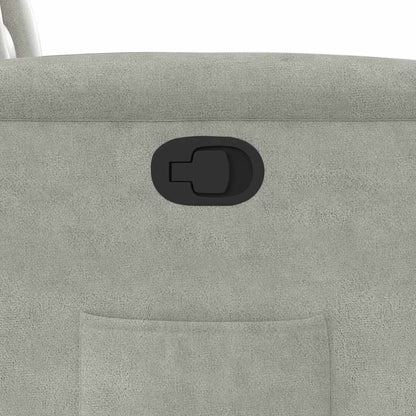 Poltrona Reclinabile Grigio Chiaro in Tessuto di Microfibra
