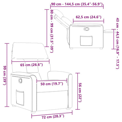 Poltrona Reclinabile Crema in Tessuto di Microfibra