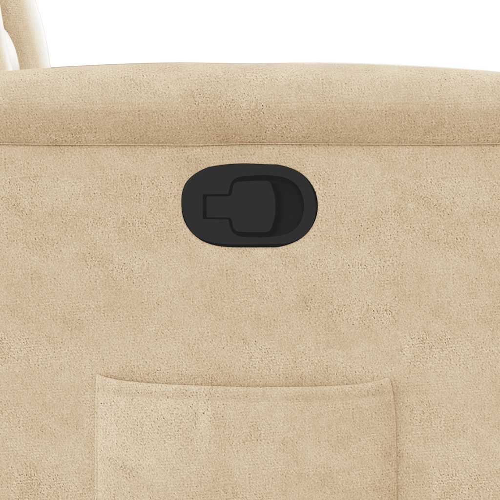 Poltrona Reclinabile Crema in Tessuto di Microfibra