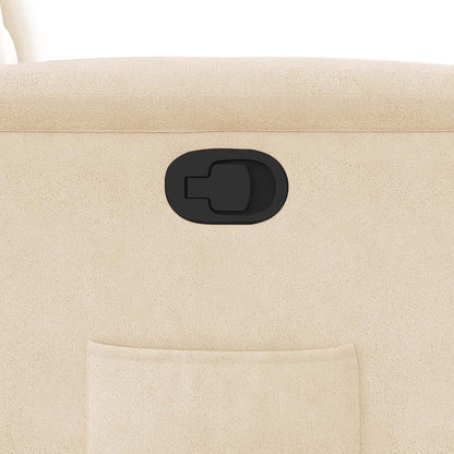 Poltrona Reclinabile Beige in Tessuto di Microfibra - homemem39