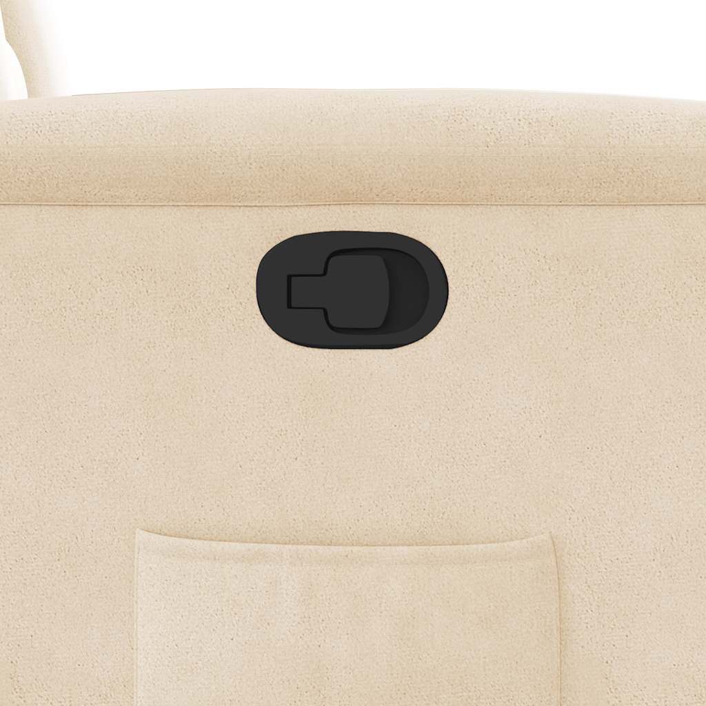 Poltrona Reclinabile Beige in Tessuto di Microfibra