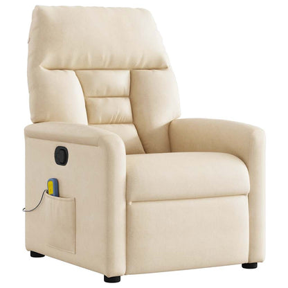 Poltrona Massaggiante Reclinabile Beige in Tessuto Microfibra | homemem39