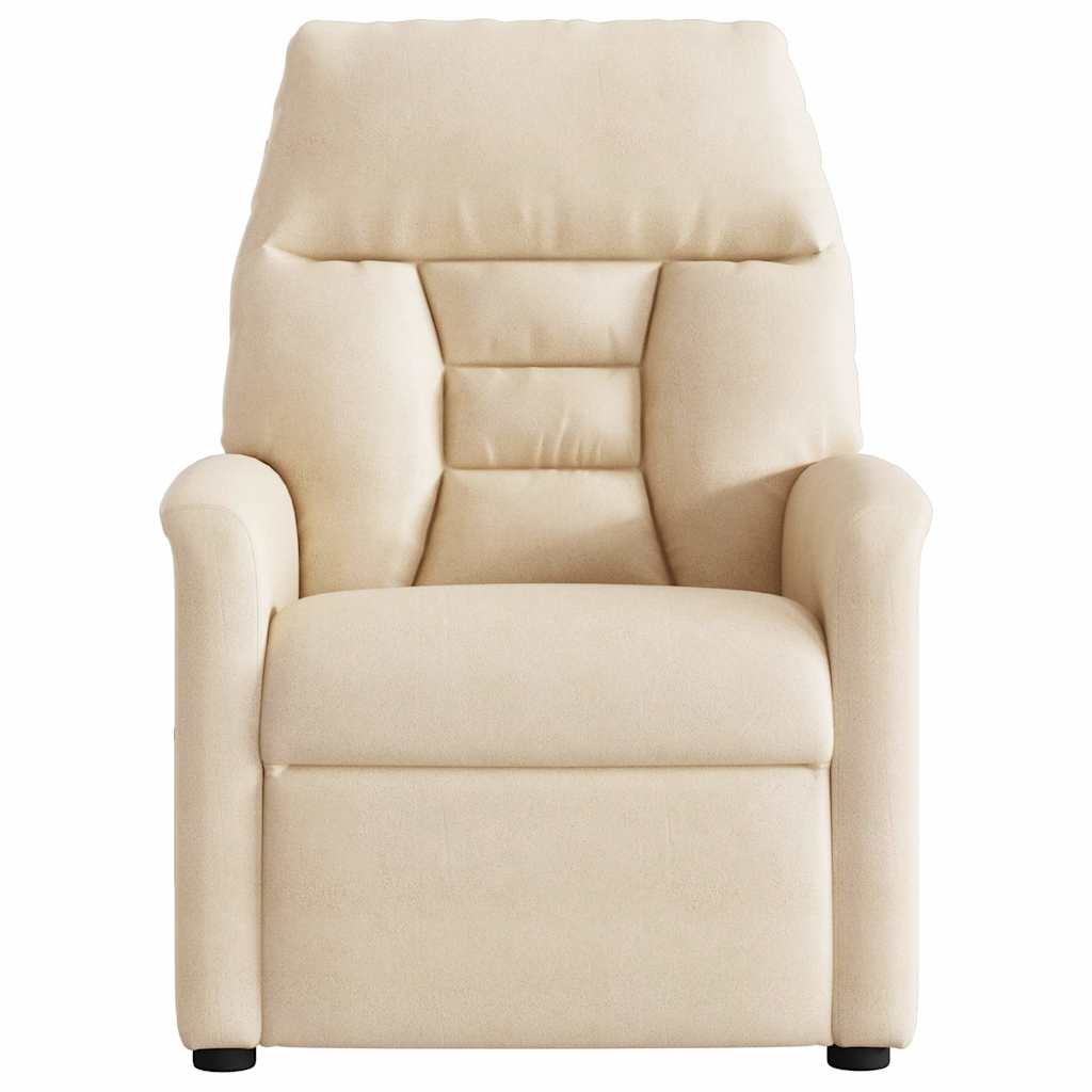 Poltrona Massaggiante Reclinabile Beige in Tessuto Microfibra | homemem39
