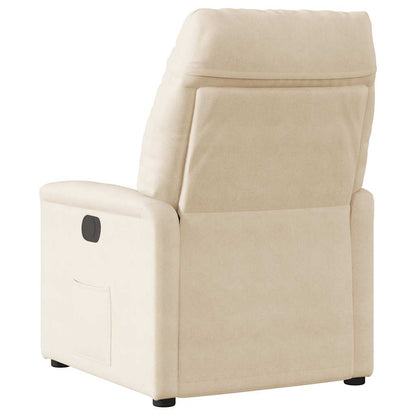 Poltrona Massaggiante Reclinabile Beige in Tessuto Microfibra | homemem39