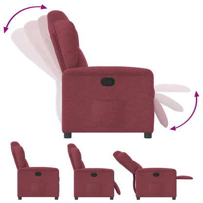 Poltrona Reclinabile in Tessuto Rosso Vino | homemem39
