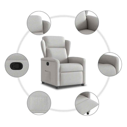 Poltrona Reclinabile in Tessuto Grigio Nuvola | homemem39