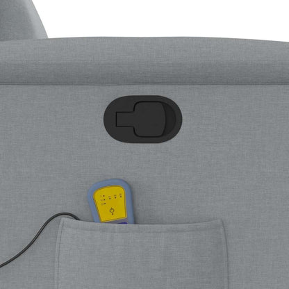 Poltrona Massaggiante Reclinabile Grigio Chiaro in Tessuto - homemem39