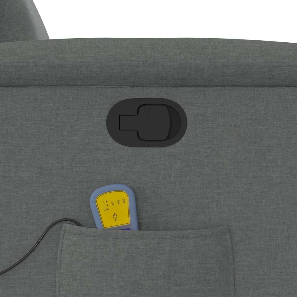 Poltrona Massaggiante Reclinabile Grigio Scuro in Tessuto - homemem39