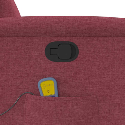 Poltrona Massaggiante Reclinabile Rosso Vino in Tessuto - homemem39