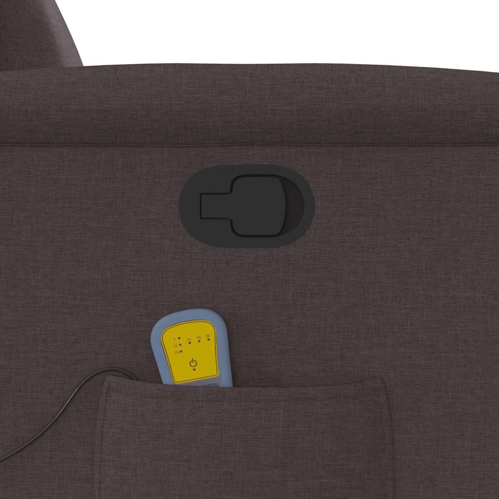 Poltrona Massaggiante Reclinabile Marrone Scuro in Tessuto - homemem39