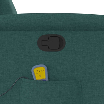 Poltrona Massaggiante Reclinabile Verde Scuro in Tessuto - homemem39