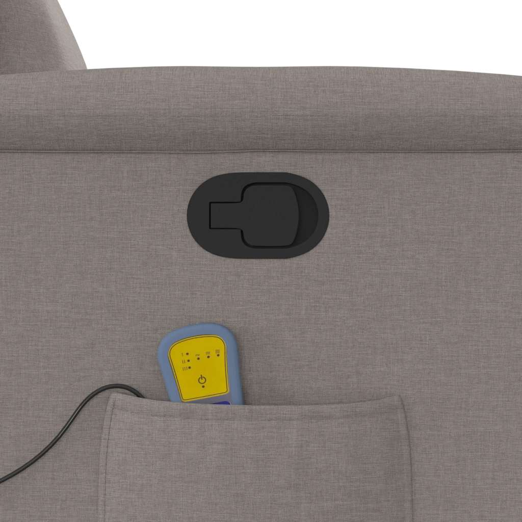 Poltrona Massaggiante Reclinabile Tortora in Tessuto - homemem39