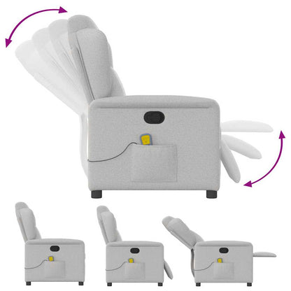 Poltrona Massaggiante Reclinabile Grigio Nuvola in Tessuto - homemem39