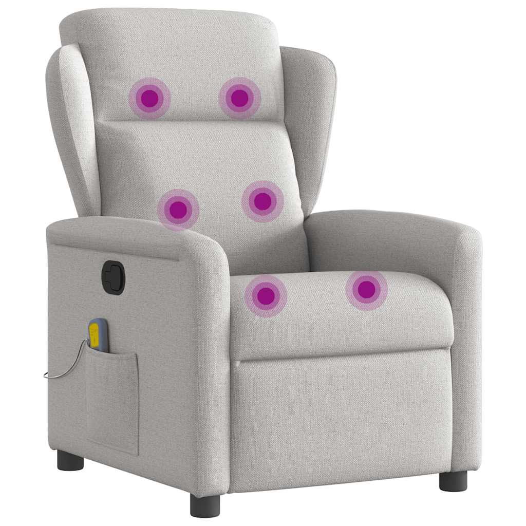 Poltrona Massaggiante Reclinabile Grigio Nuvola in Tessuto - homemem39