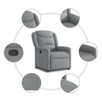 Poltrona Reclinabile in Tessuto Grigio Chiaro | homemem39