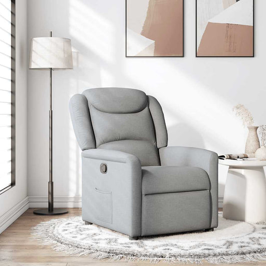 Poltrona Reclinabile in Tessuto Grigio Chiaro