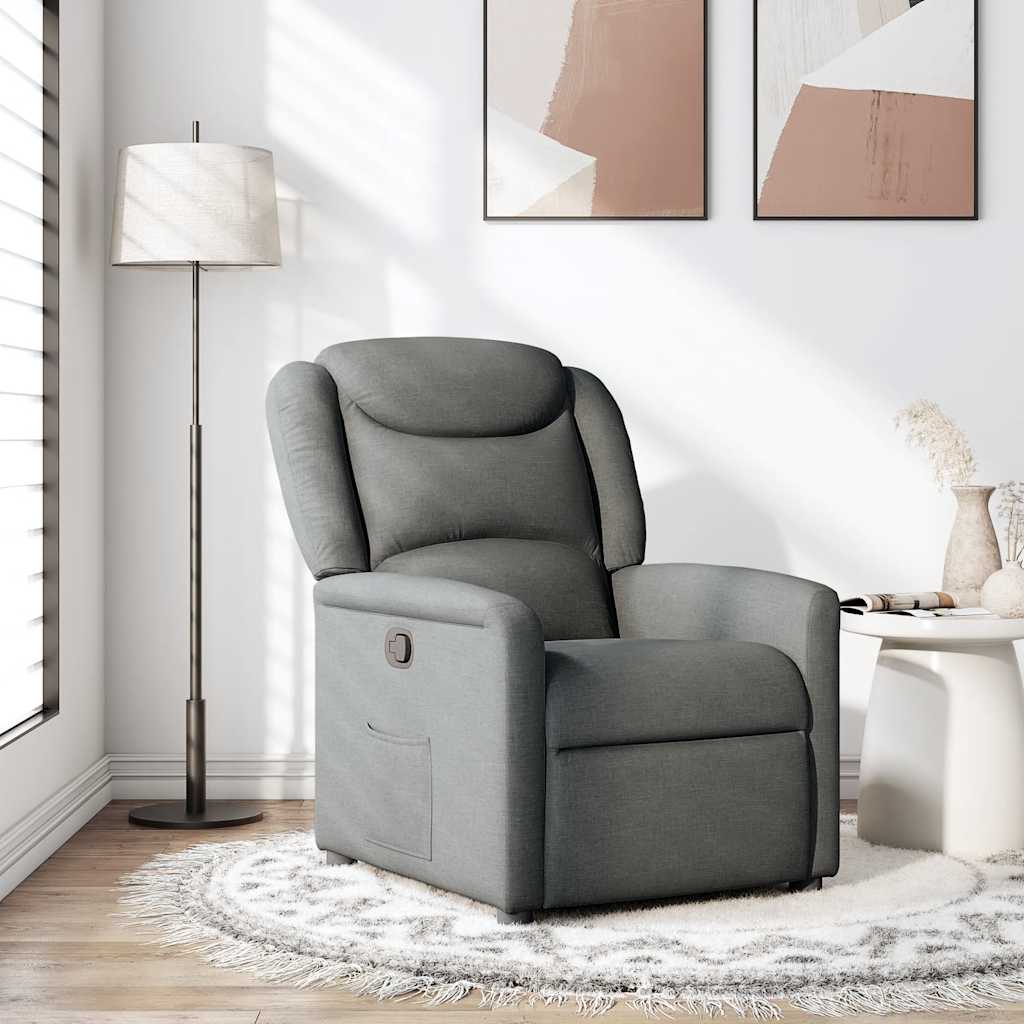 Poltrona Reclinabile in Tessuto Grigio Scuro
