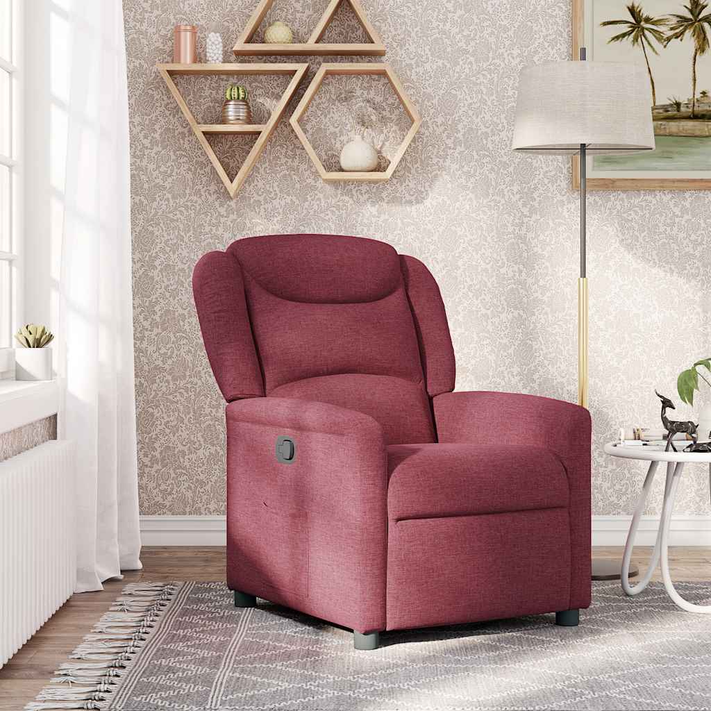 Poltrona Reclinabile in Tessuto Rosso Vino | homemem39