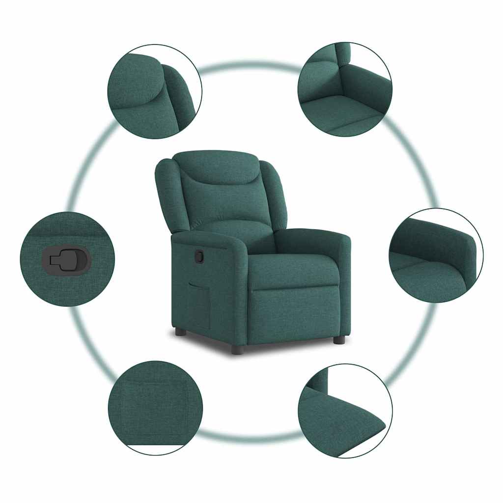 Poltrona Reclinabile in Tessuto Verde Scuro | homemem39