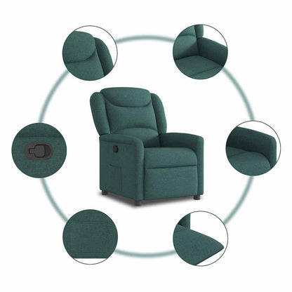 Poltrona Reclinabile in Tessuto Verde Scuro | homemem39