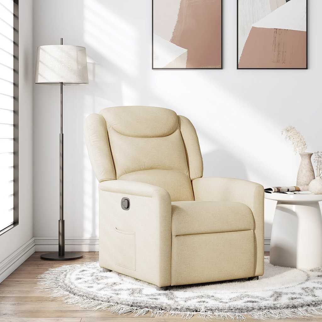 Poltrona Reclinabile in Tessuto Crema | homemem39
