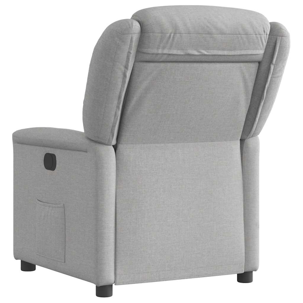 Poltrona Reclinabile in Tessuto Grigio Nuvola
