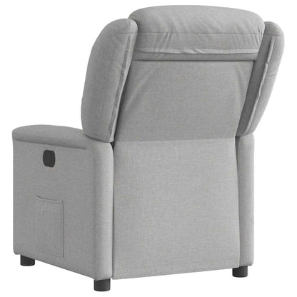 Poltrona Reclinabile in Tessuto Grigio Nuvola