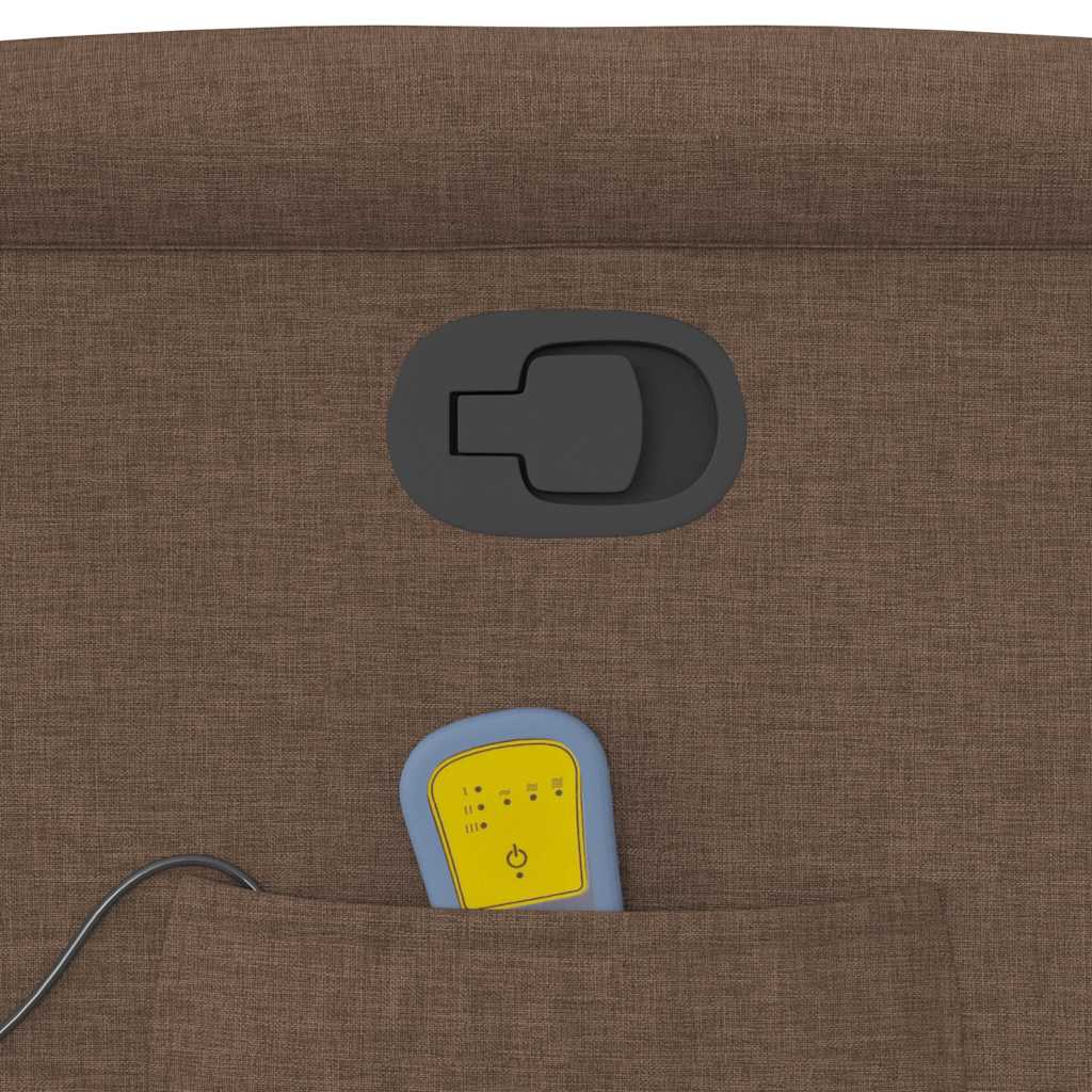 Poltrona Massaggiante Reclinabile Marrone in Tessuto - homemem39