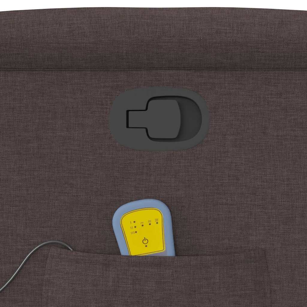 Poltrona Massaggiante Reclinabile Marrone Scuro in Tessuto - homemem39