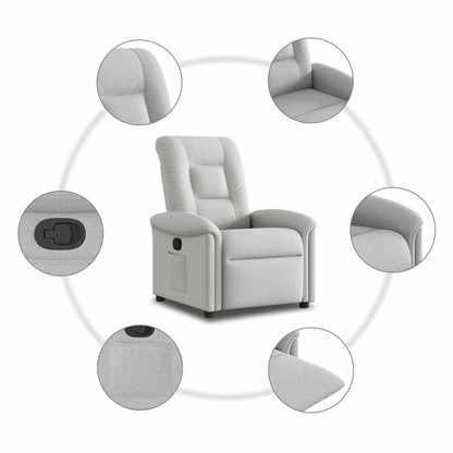Poltrona Reclinabile in Tessuto Grigio Nuvola | homemem39