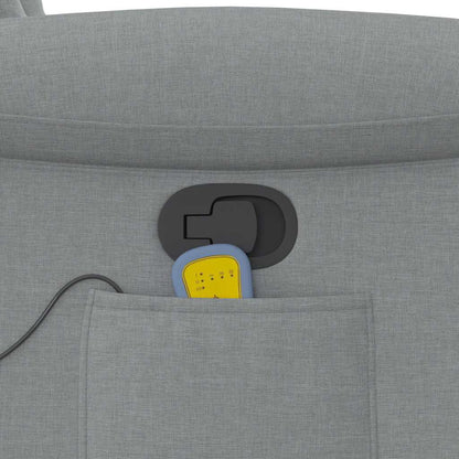 Poltrona Massaggiante Reclinabile Grigio Chiaro in Tessuto - homemem39