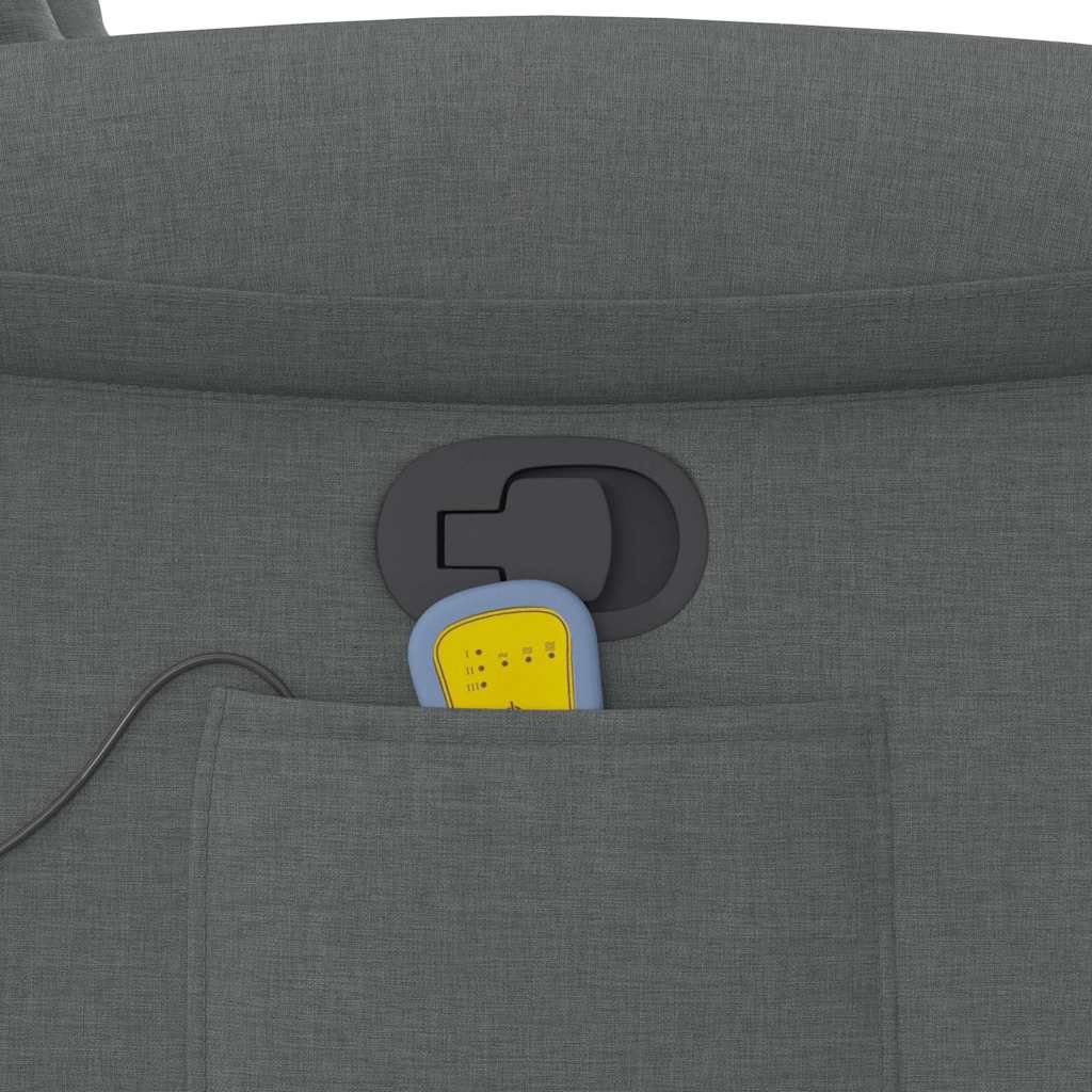 Poltrona Massaggiante Reclinabile Grigio Scuro in Tessuto - homemem39