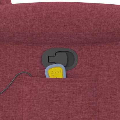 Poltrona Massaggiante Reclinabile Rosso Vino in Tessuto - homemem39