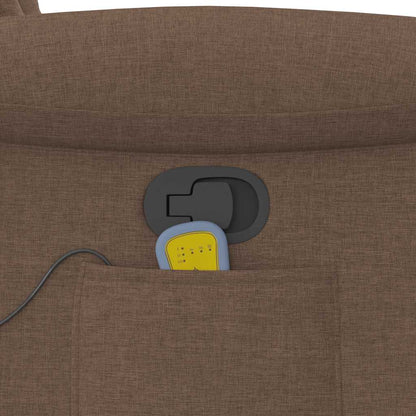 Poltrona Massaggiante Reclinabile Marrone in Tessuto - homemem39