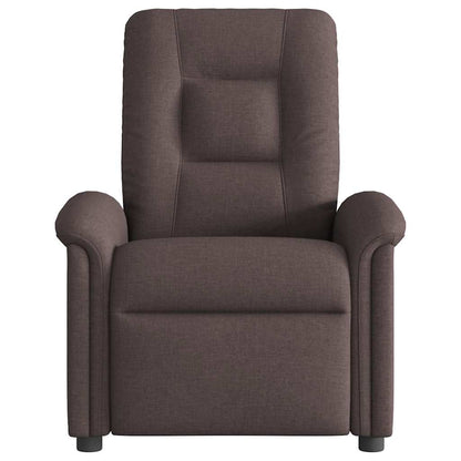 Poltrona Massaggiante Reclinabile Marrone Scuro in Tessuto | homemem39
