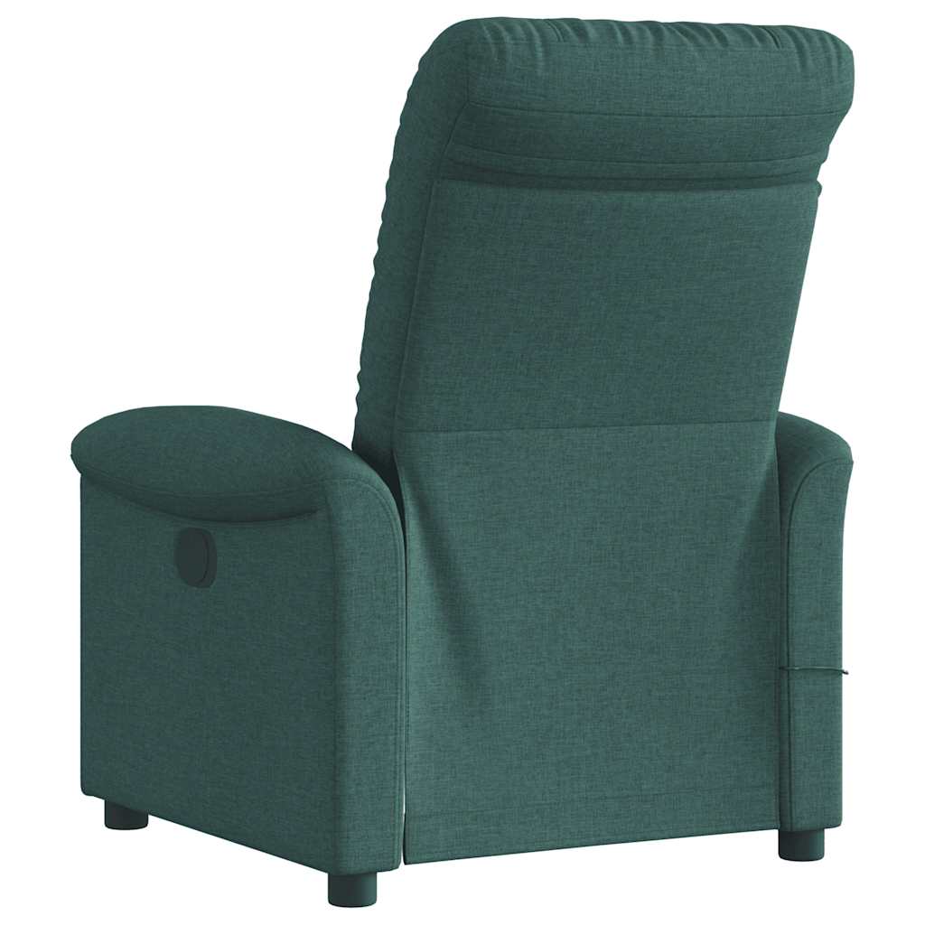 Poltrona Massaggiante Reclinabile Verde Scuro in Tessuto | homemem39