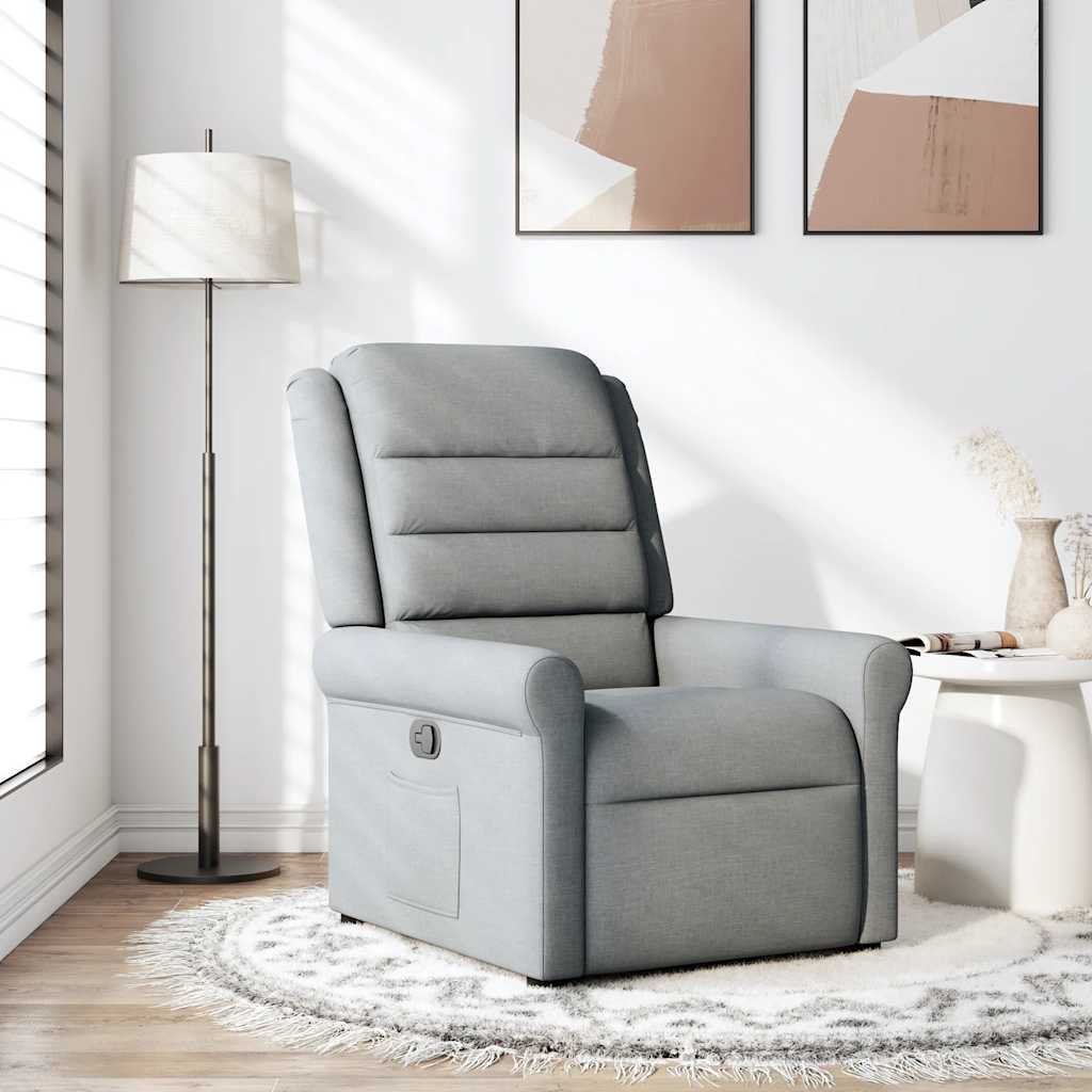 Poltrona Reclinabile in Tessuto Grigio Chiaro | homemem39