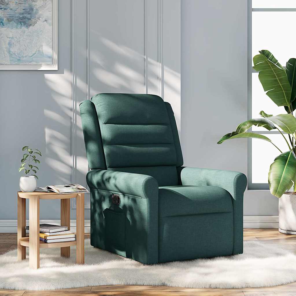 Poltrona Reclinabile in Tessuto Verde Scuro