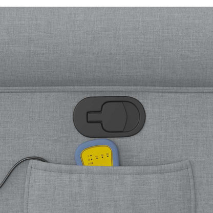 Poltrona Massaggiante Reclinabile Grigio Chiaro in Tessuto - homemem39