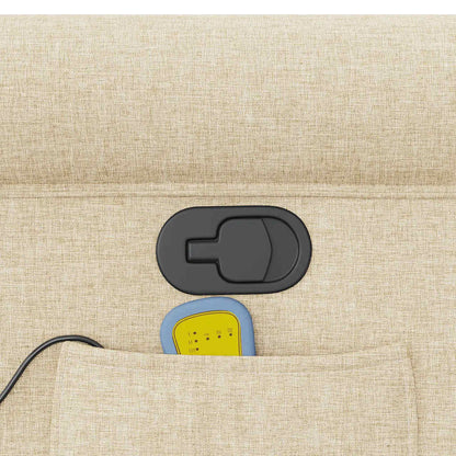 Poltrona Massaggiante Reclinabile Crema in Tessuto - homemem39