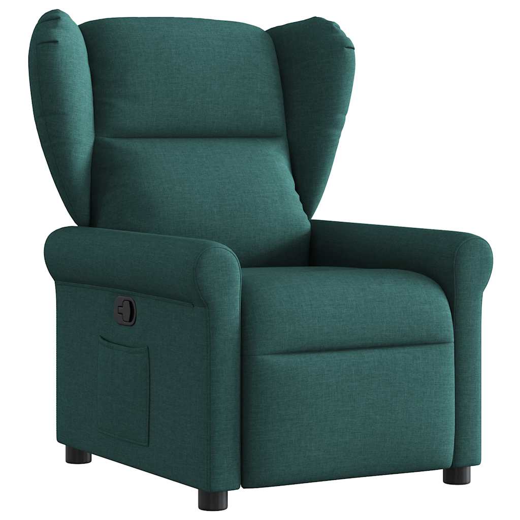 Poltrona Reclinabile in Tessuto Verde Scuro